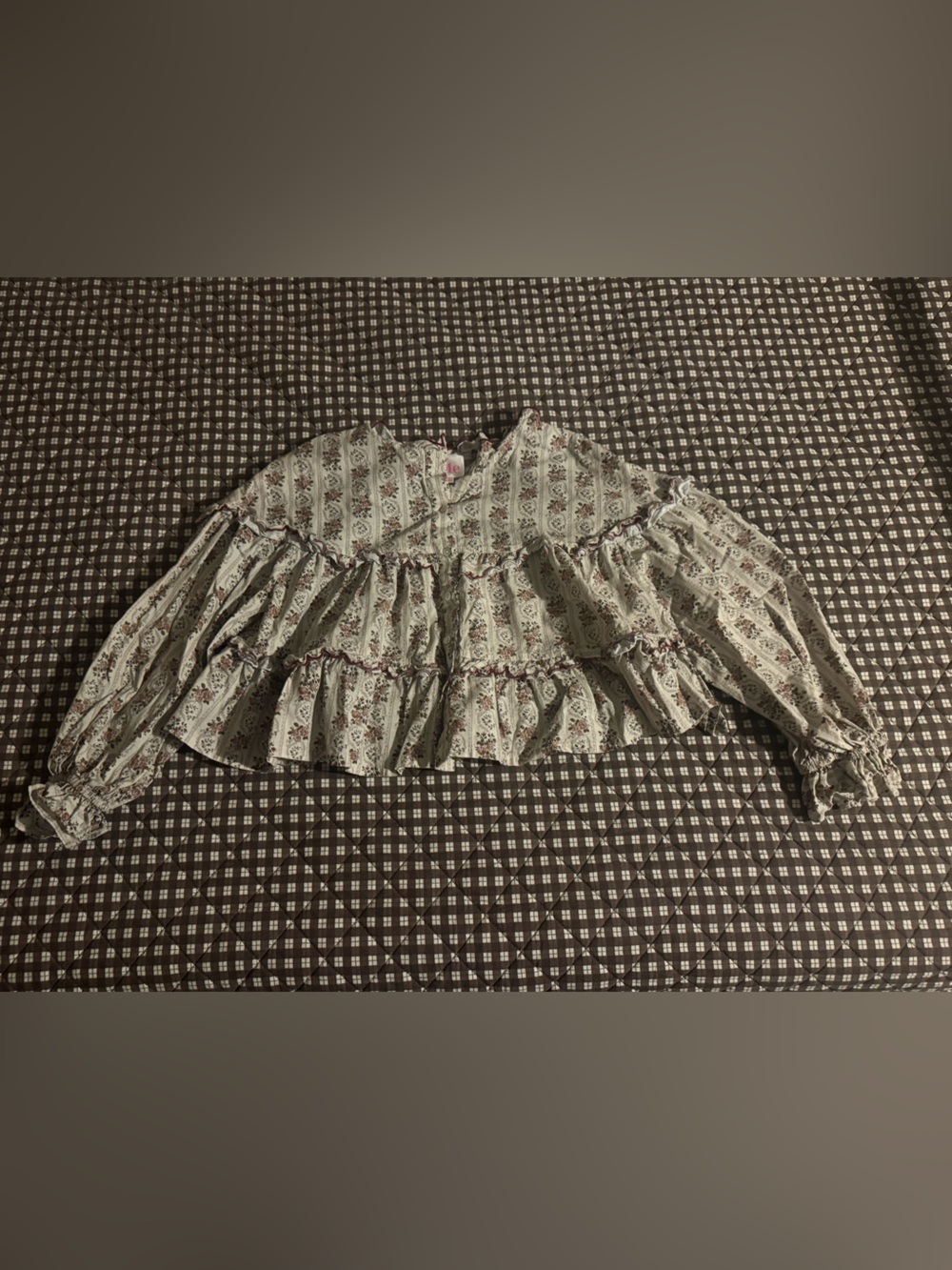 So Me Cream Floral Tiered Ruffle Blouse